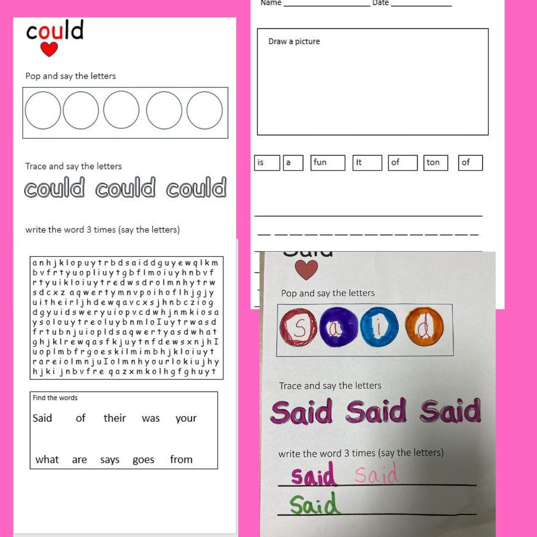 Engaging ways to teach heart words (science of reading way)